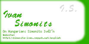 ivan simonits business card